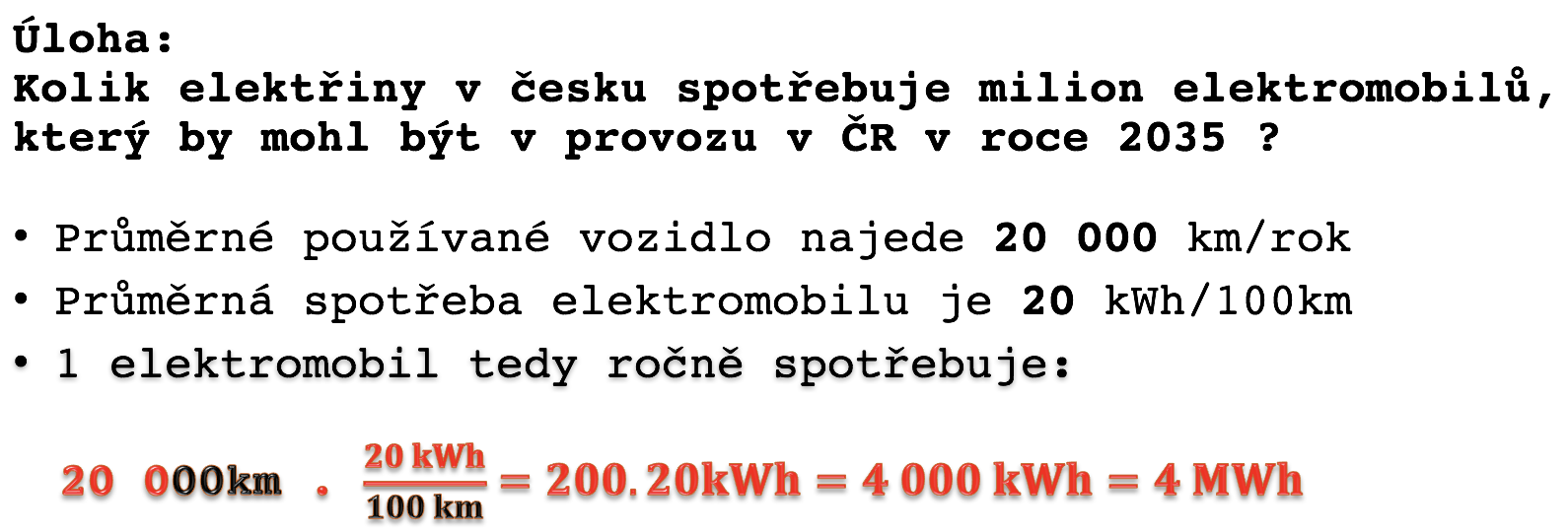 Spotřeba elektřiny 1 milionu elektromobilů v ČR